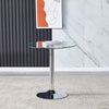 60/70cm Round Tempered Glass Dining Table Kitchen Breakfast Bar Table Chrome Leg