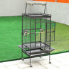 Medium Large Bird Cage Iron Birdcage Playtop Perch Stand Bottom Tray + 4 Roller