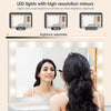 Large White Dressing Table Set with LED Lights Mirror and Makeup Cushioned Stool