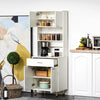 Wooden Kitchen Storage Cupboard 4 Doors Cabinet with Drawer Shelf Freestanding