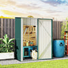 Outdoor Storage Shed w/ Lockable Door for Garden, Green