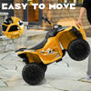 DORTALA 12V Kids Ride On ATV Electric Quad w/ LED Lights – Yellow Toy Car