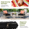 3 Piece Outdoor Rattan Wicker Garden Furniture Set with Cushions
