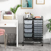 15 Drawers Storage Trolley Mobile Rolling Utility Cart Home Office Organizer