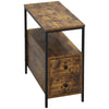 Industrial Bedside Side Table Bedroom Rustic Drawer Shelf Storage Tabletop Unit