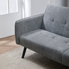 Sofa Bed Chenille Fabric w Cup Holders 3 Seater Click Clack Living Room Recliner