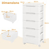 Movable Storage Organizer Unit Storage Cart Storage Cart Container 6 Drawers