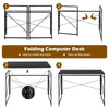 Modern Folding Computer Desk Study Writing Desk Industrial PC Laptop Table Black