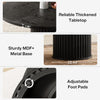 120cm Round Dining Table for 4-6, Modern Kitchen Table with Fluted Round Base