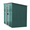 4x8ft Metal Steel Garden Shed Pent Roof Sliding Door Storage Toolshed Outdoor