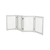 4-Panel Folding Dog Gate Freestanding Dog Pet Safety Fence Wooden Puppy Gate
