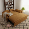 3 Seater Sofa Bed Yellow Livingroom Pull Out Convertible Sleeper with 2 Cushions