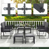 9 Pieces Patio Dining Set Outdoor Space-Saving Furniture Set-Gray
