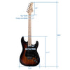 Glarry GST 3-Pickup Electric Guitar Full Set with 20W Amp Cable Bag Strap Kit