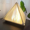 Stainless Steel Pyramid Table Lamp 3-Way Dimmable Bedside Lamp Nightstand Light