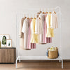 Black Metal Clothes Rail Rack Garment Stand Corner Open Wardrobe with Shelf