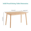 Rectangular 100% Solid Rubberwood Dining Table Round Edge Dining Room Kitchen