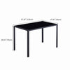 Rectangular Black Tempered Glass Dining Table Metal Frame Dining Room Kitchen