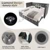 Daybed Velvet Sofabed 3ft Single Sofa Bed With Pull Out Trundle Guest Bed Grey