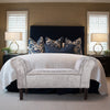 CRUSHED VELVET SILVER GREY BED END CHAISE LONGUE CHAIR BENCH SOFA ARMCHAIR SEAT