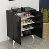 LEMİ MULTIPURPOSE SHOE CABINET FINISHED IN BLACK ,WHITE & CHROME