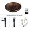 Bathroom Sink Bowl Wash Basin Countertop Tempered Glass Tap Waste Set Round