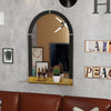 Vintage Frame Arched Wall Accent Mirror with Gold Shelf Bathroom Vanity Mirror