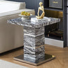Parini High Gloss Lamp Table In Melange Marble Effect