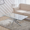 Glass Coffee Table With Chrome X Modern LivingRoom Furniture Tea Sofa Side Table
