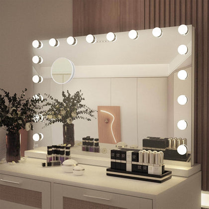MISSING 1 BULB!! Hollywood Vanity Make Up Mirror with 17 Lights LED ---SEE PICS!