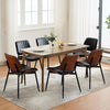 Set of 2 Dining Chairs with Arms Velvet PU Leather Chairs Kitchen