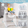 Adjustable Toddlers High Dining Chair Foldable Baby Highchair w/Double Trays