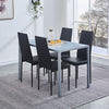 2/4/6pcs Faux Leather Velvet Fabric Dining Chairs Metal Legs Dining Room Kitchen