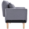 Recliner Sleeper Small Sofa Bed Compact Loveseat Couch with Wood Legs Light Grey