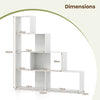 Wooden Storage Organizer 4-Tier Stepped Bookshelf-White