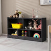 Storage Cube Wooden Bookcase 2 Tier Open Display Shelf Storage Cabinet-Grey