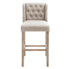 2x Kitchen Breakfast Bar Stool Button Back Linen Padded Counter Chair Barstools