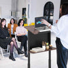 Rolling Podium Stand with Tilted Tabletop & Edge Stopper