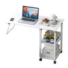 Mobile Sofa Bed Side Table 3 Tier Storage Shelf Folding Overbed Tray Laptop Desk