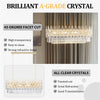 Luxury Clear K9 Crystal Chandelier Light Formal Rectangular Pendant Light Dining