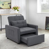 Sleeper Chair Bed 3-in-1 Single Convertible Sofabed Adjustable Linen Fabric Sofa