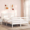 Bed Frame with Headboard White 140x200 Solid Wood Z2N0