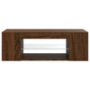 TV Cabinet with LED Lights Brown Oak 90x39x30 cm