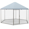 Hexagonal Metal Chicken Coop Chicken Run House Spire-shaped Walk-in Poultry Cage