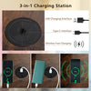 RGB Vanity Table Set w/ Wireless Charging Station-Brown