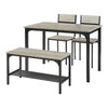 Dining Table and 2 Chairs with Bench,Breakfast Dining Table and Chairs Set 4pcs