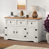 Corona Sideboard White Wax 3 Door 3 Drawer Solid Pine Dining®