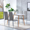 Modern Set of 4 Faux Leather Dining Chairs Padded Seat Kitchen Dinning Room Grey