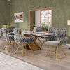 Dining Chairs Set of 6 Velvet Padded Seat 360°Swivel Accent Chairs with Backrest