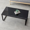Black Tempered Glass Top Rectangle Coffee Table Side Table End Table Metal Leg